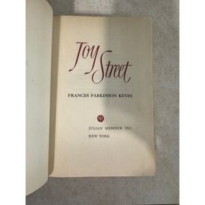 Joy Street by Frances Parkinson Keyes Vintage Hardcover Book 1950